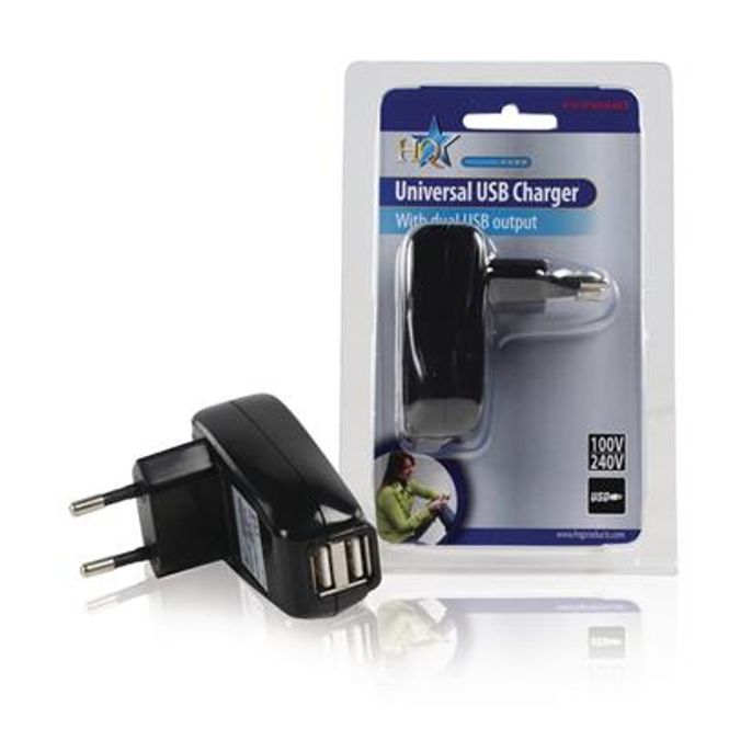 Hovedbilde Ladekontakt 220 Volt Med 2 x USB Porter/Utganger