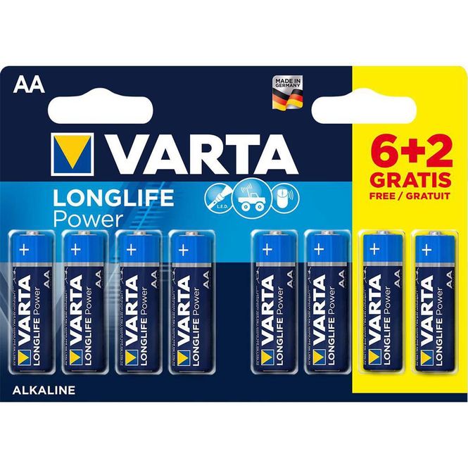 Hovedbilde AA Batterier 8 stk i pakke - Varta
