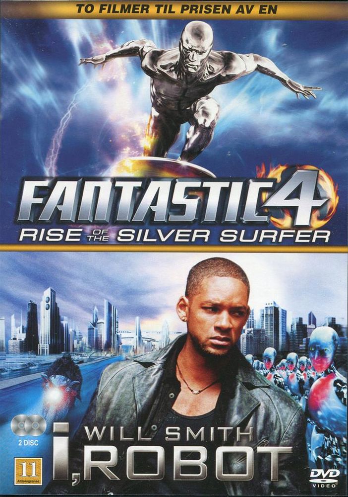 Fantastic 4 Rise Of the Silver Surfer & I Robot (DVD) 2 filmer i en