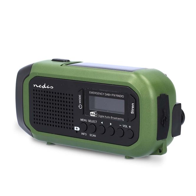 Hovedbilde DAB+ Radio Med Batteri, Solcelle og Dynamolading - Nedis ...
