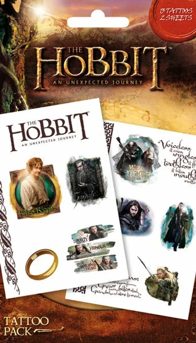 The Hobbit An Unexpected Journey Temporary Tattoo Pack 13 Tattoos