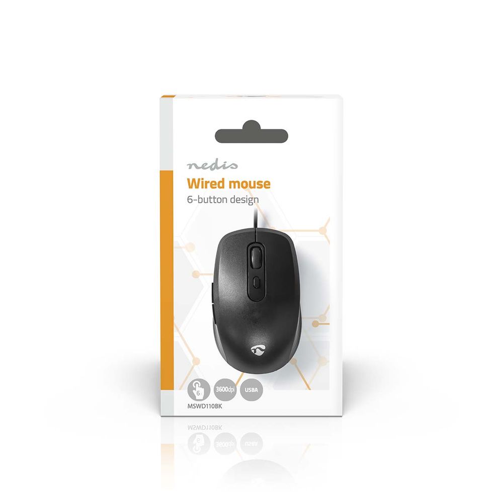 PC-Mus Kablet 1200-3600Dpi, 6 knapper - Nedis