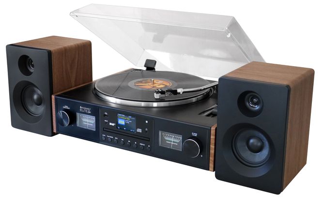 Hovedbilde Retro Stereo med Platespiller, CD, DAB+Radio, og Bluetooth ...