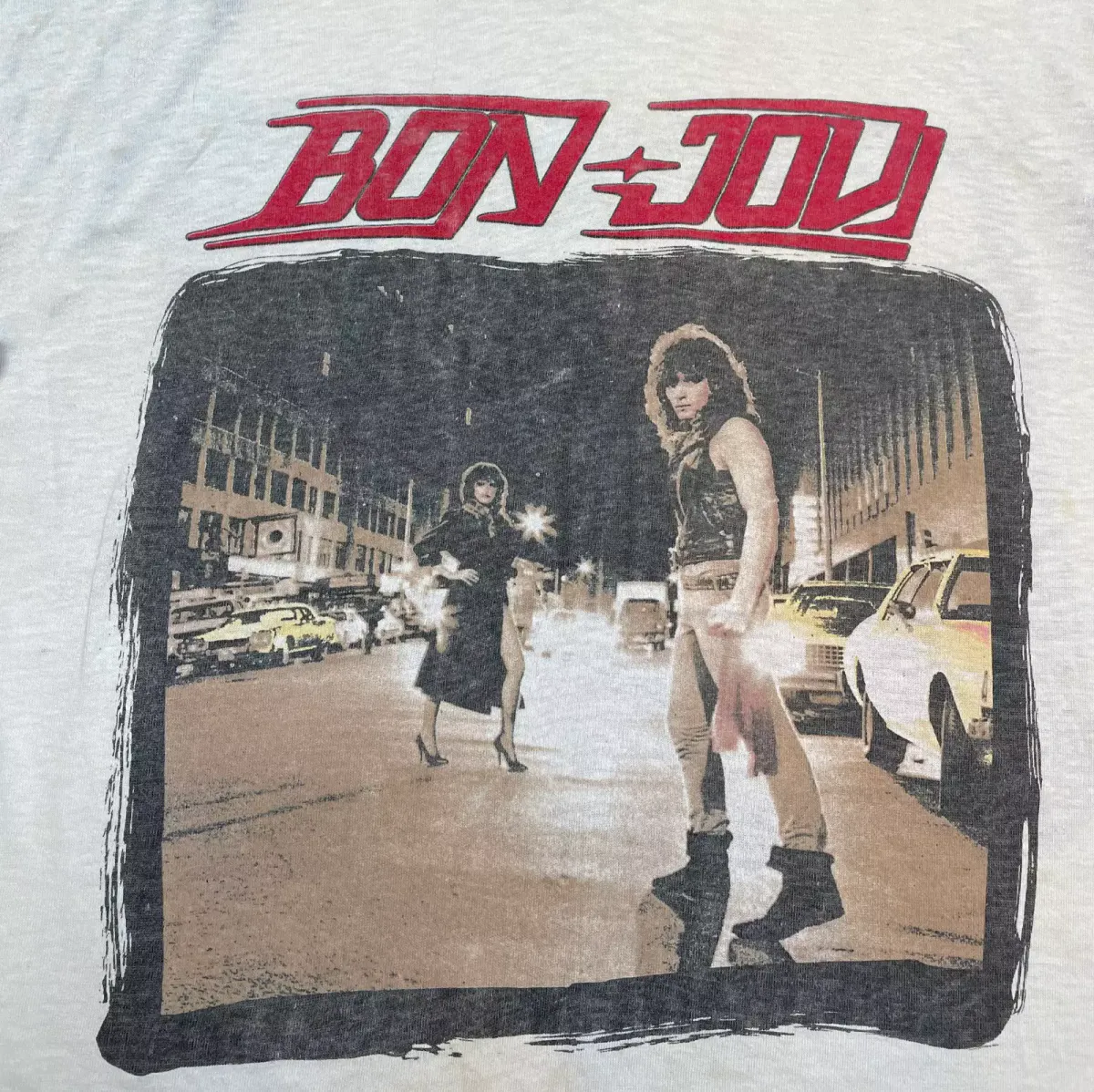 Bon Jovi - Run Away - White Womans T-Shirt - XL
