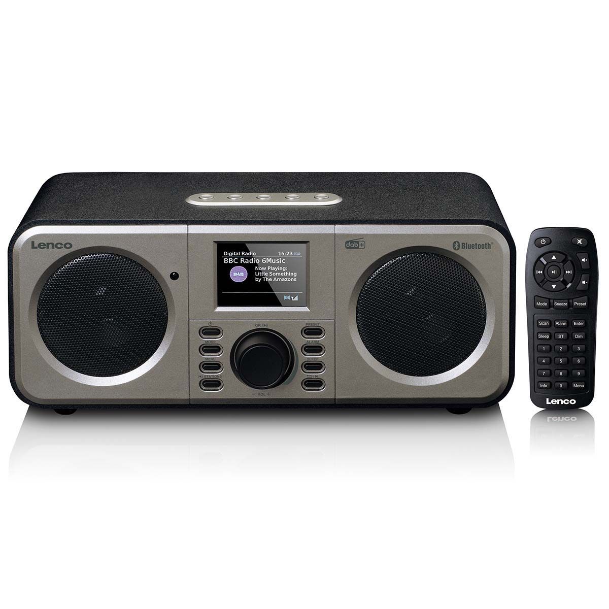Stereo DAB+ radio med Bluetooth 5.0 - Alarm - Snooze - Sort