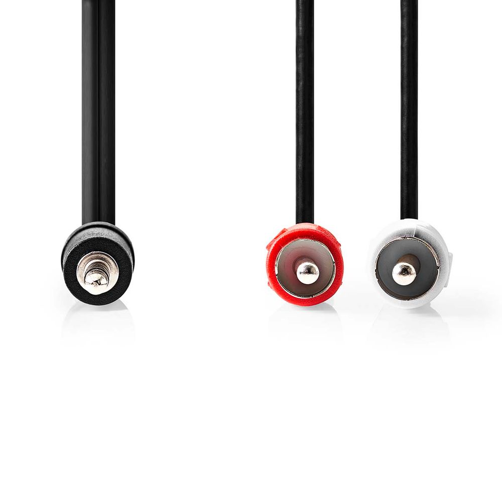 Stereo Lydkabel - 3,5mm Jack til 2x RCA Han 2 meter Nikkelbelagt