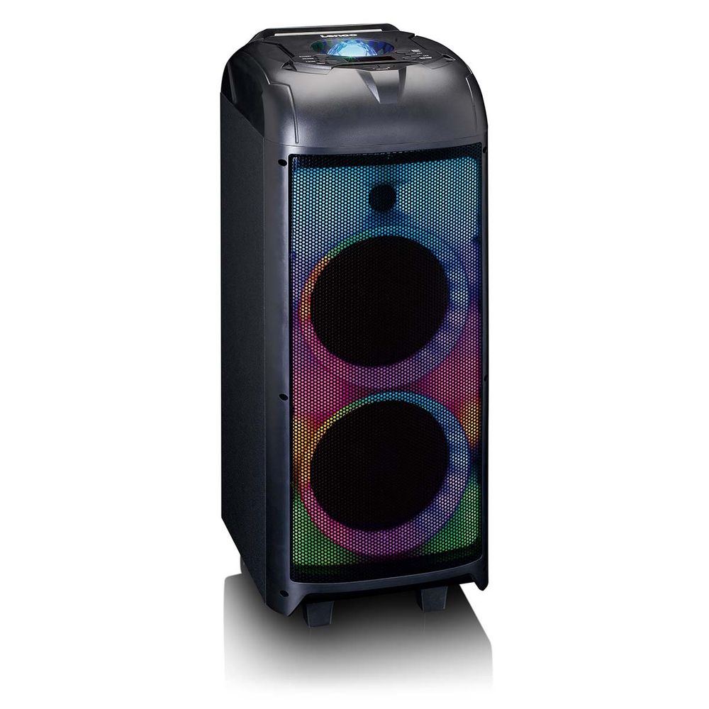 Partyhøyttaler med  Bluetooth, LED-Lys og Discokule - 150 watt RMS Med To Trådløse Mikrofoner