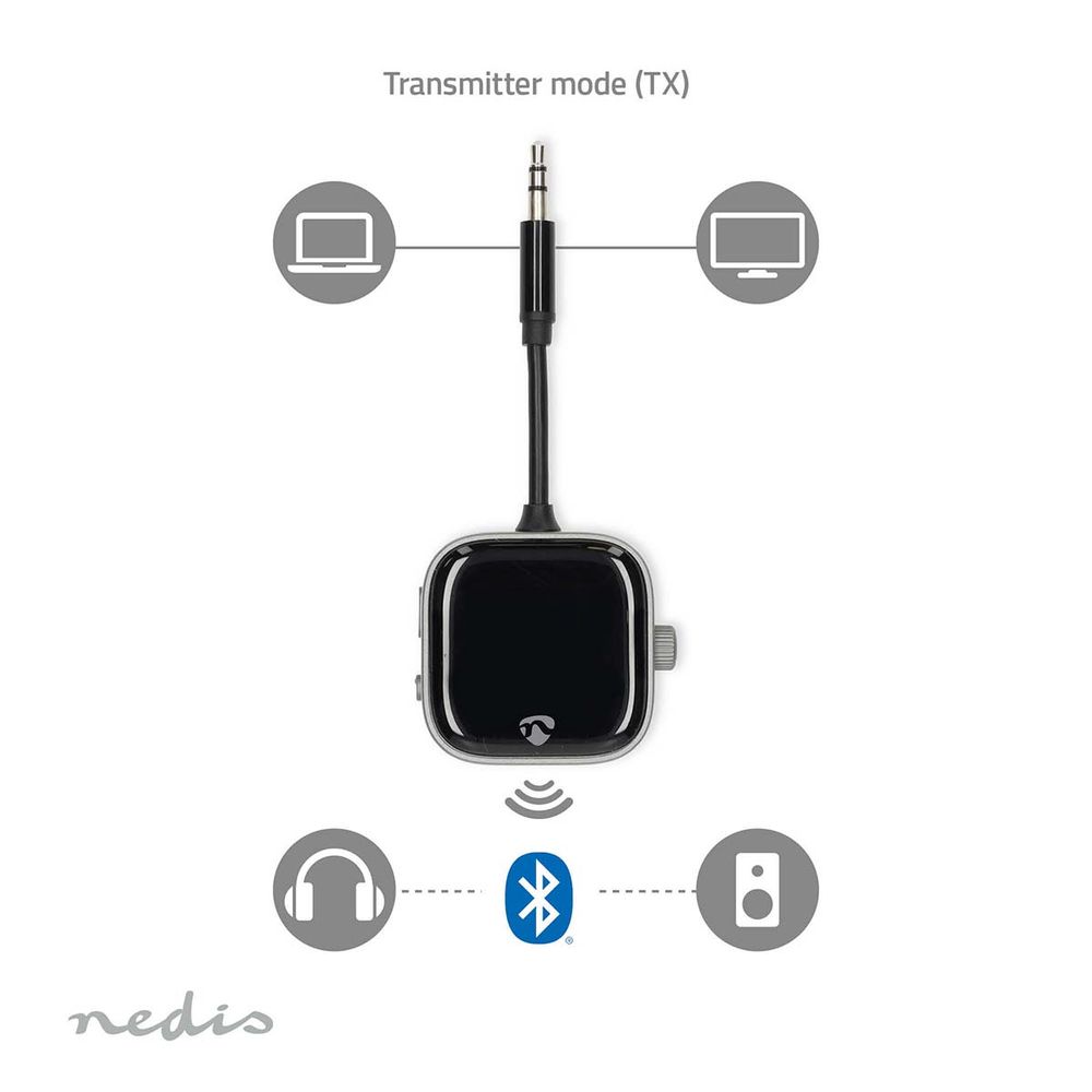 Bluetooth Sender og Mottaker opptil 2 enheter Batteritid 13 timer