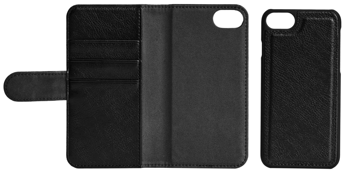 Mobildeksel iPhone 6/7/8/SE (2020) PU Wallet 3 Card Holders - Black