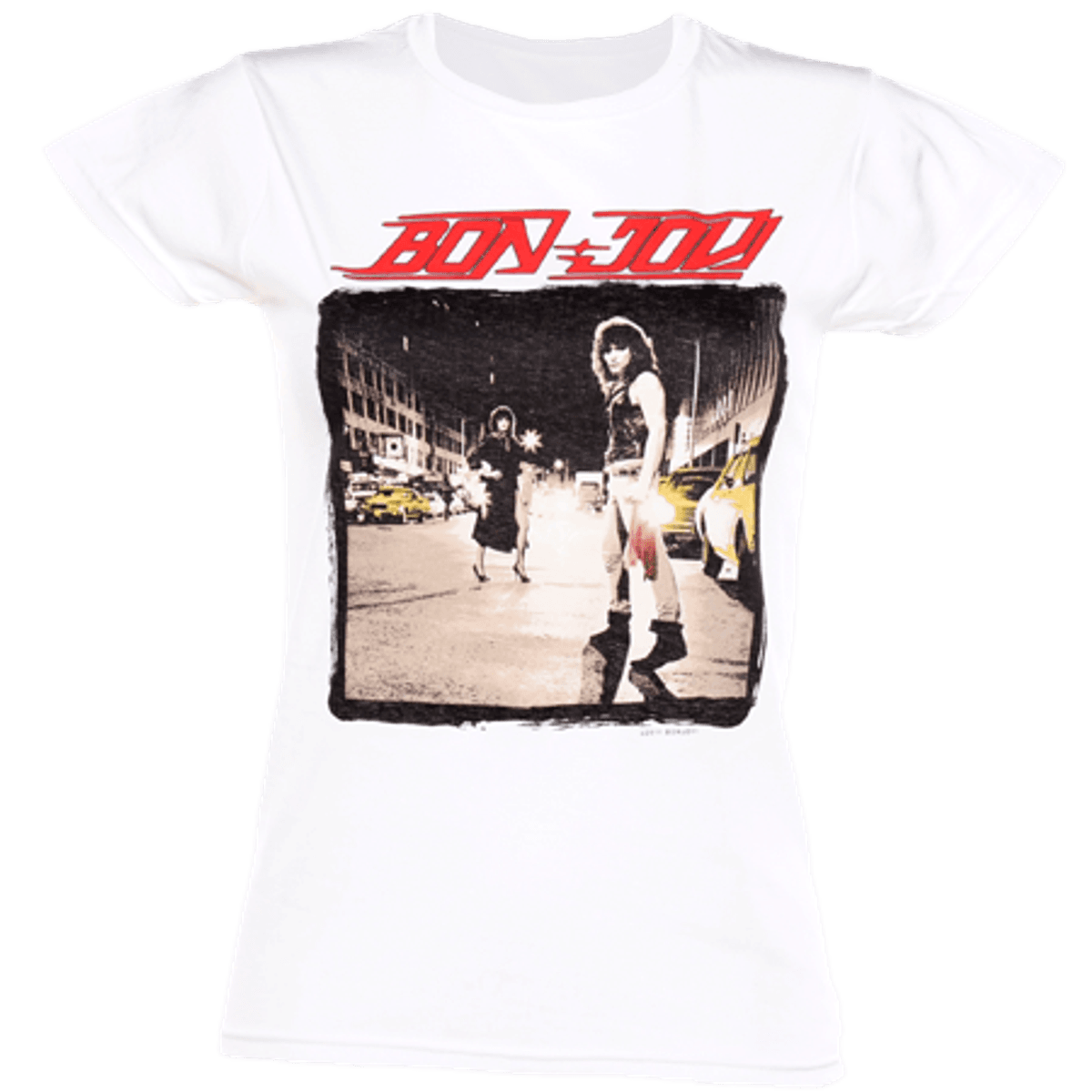 Bon Jovi - Run Away - White Womans T-Shirt - XL