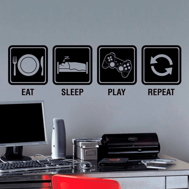 Hovedbilde WALLSTICKERS - EAT SLEEP PLAY REPEAT