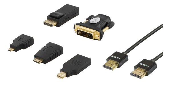 Hovedbilde HDMI, DisplayPort, DVI adapter kit, HDMI Kabel 2m, 4K,