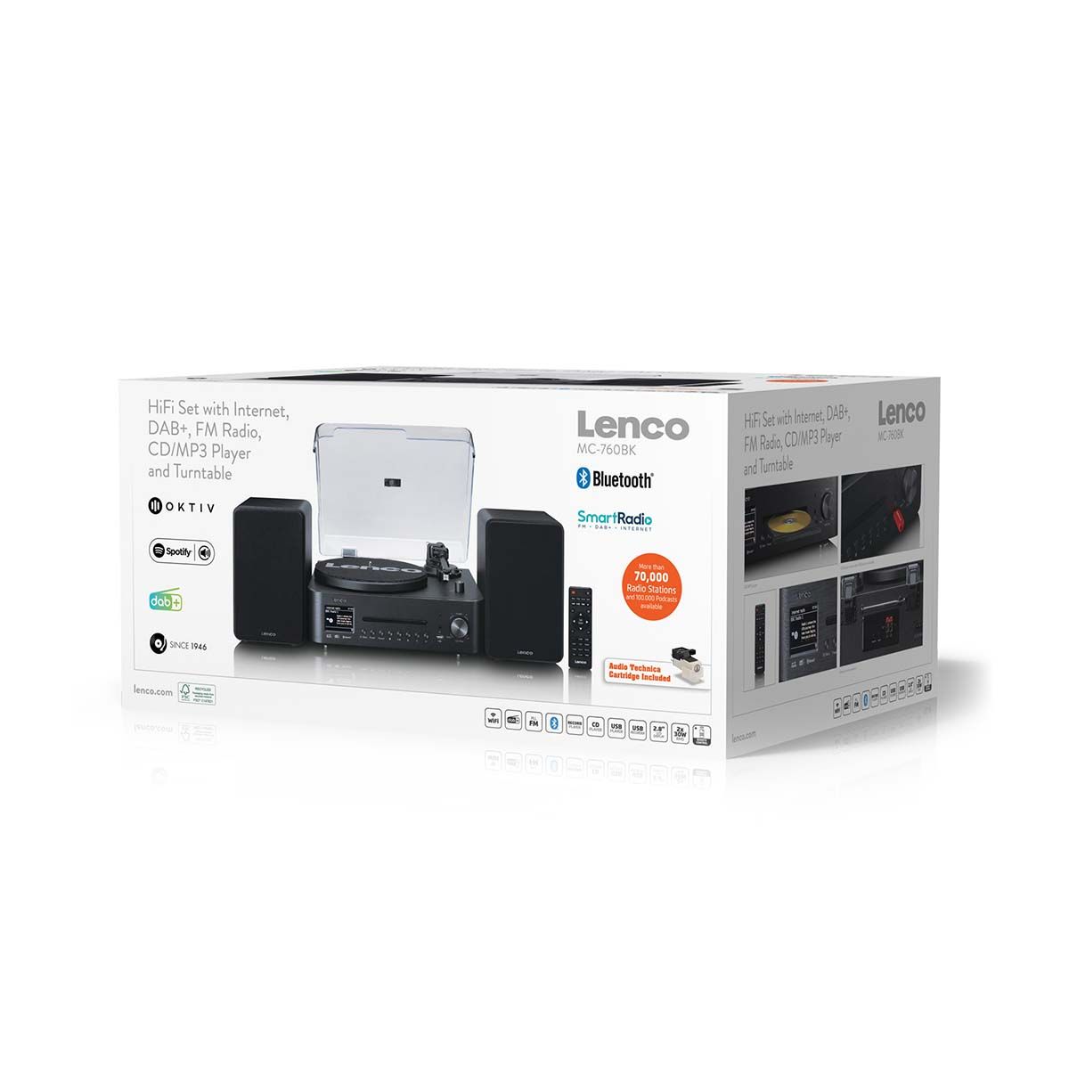 Stereoanlegg Med Internett, DAB+, FM-Radio, CD-spiller og Platespiller - Lenco