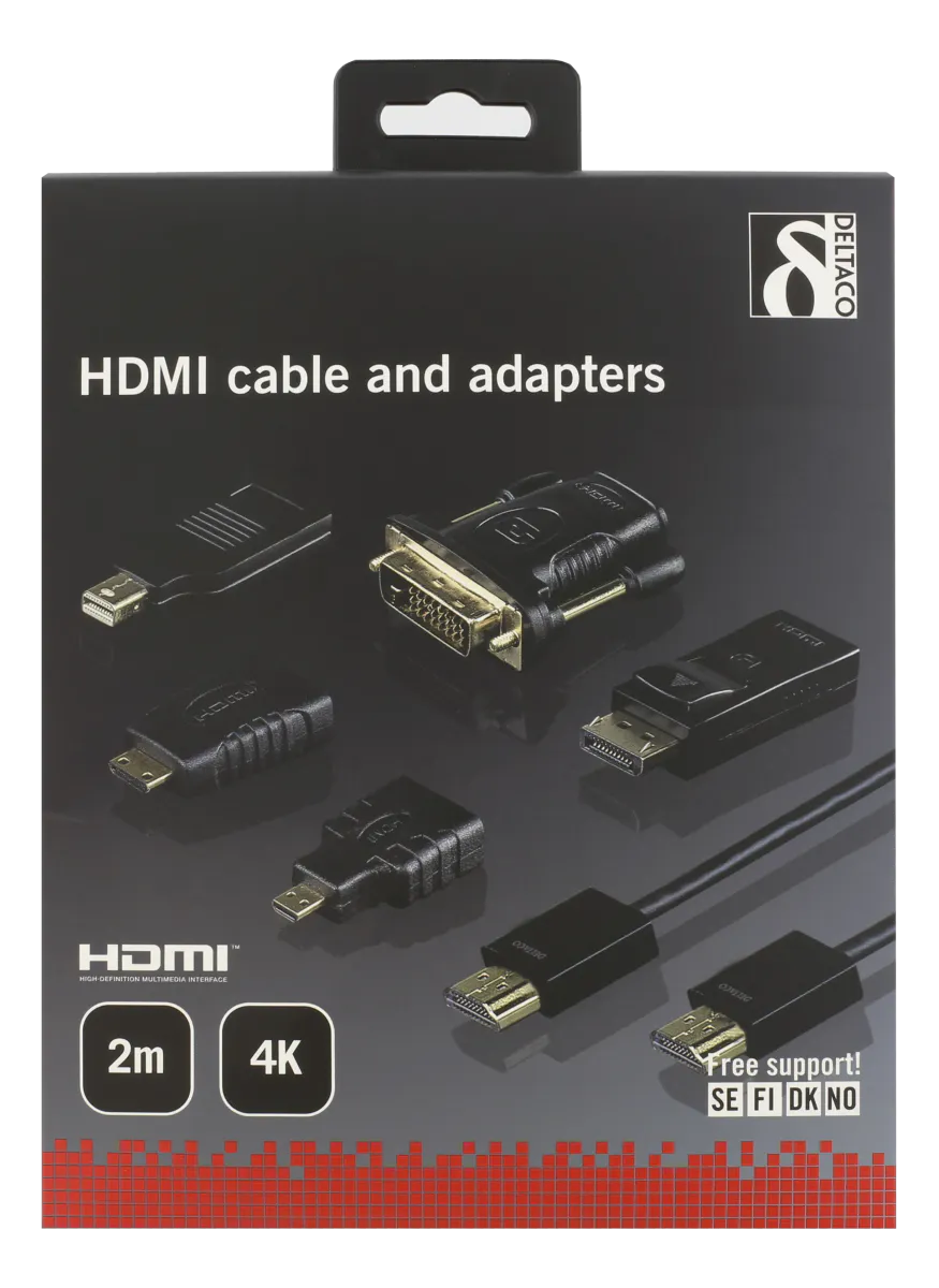 HDMI, DisplayPort, DVI adapter kit, HDMI Kabel 2m, 4K,